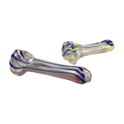 12 X Mix Rainbow Colour Smoking Glass Spoon Pipe