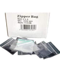 5 Zipper 2x2 Clear Bags Pack