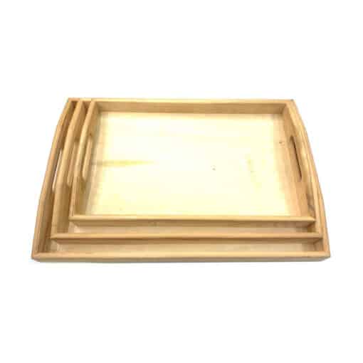 Wooden Tray Set 3Pk Yd021