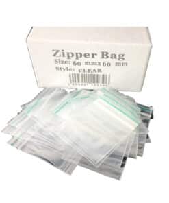 Zipper 60mm Clear Bags 5pk