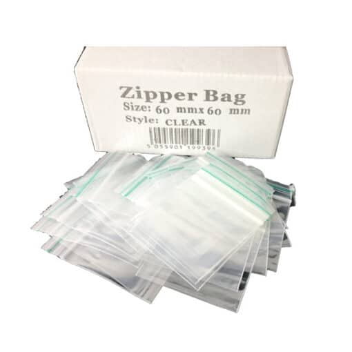 Zipper 60Mm Clear Bags 5Pk