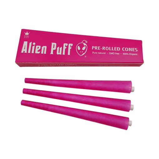Alien Puff Hot Pink King Size Cones 24 Packs